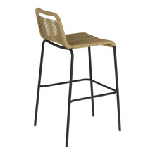 Load image into Gallery viewer, Lambton stackable stool in brown rope and black finish steel 74 cm - image 3