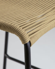 Load image into Gallery viewer, Lambton stackable stool in brown rope and black finish steel 74 cm - image 8