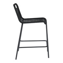 Load image into Gallery viewer, Lambton stackable stool in black rope and black finish steel, 62 cm - image 2
