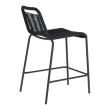 Load image into Gallery viewer, Lambton stackable stool in black rope and black finish steel, 62 cm - image 3