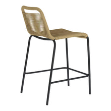 Load image into Gallery viewer, Lambton stackable stool in brown rope and black finish steel, 62 cm - image 3