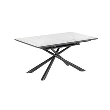 Load image into Gallery viewer, Theone porcelain extendable table in white and black steel legs 160 (210) x 90 cm