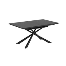 Load image into Gallery viewer, Theone extendable glass table with steel legs with black finish 160 (210) x 90 cm