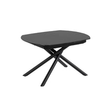 Load image into Gallery viewer, Yodalia extendable table in tempered glass with steel legs in a black finish 130(190)x100 cm