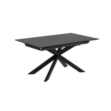 Load image into Gallery viewer, Atminda extendable glass table with steel legs with black finish 160 (210) x 90 cm