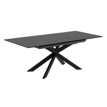 Load image into Gallery viewer, Atminda extendable glass table with steel legs with black finish 160 (210) x 90 cm - image 2