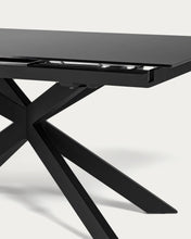 Load image into Gallery viewer, Atminda extendable glass table with steel legs with black finish 160 (210) x 90 cm - image 4