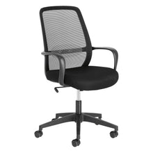 Load image into Gallery viewer, Melva office chair in black and legs made of steel in black