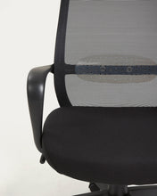 Load image into Gallery viewer, Melva office chair in black and legs made of steel in black - image 7