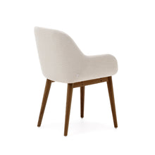 Load image into Gallery viewer, Konna chair in beige with solid ash wood legs in a dark finish - image 6
