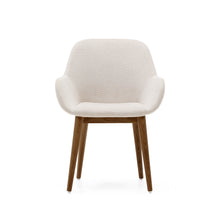 Load image into Gallery viewer, Konna chair in beige with solid ash wood legs in a dark finish - image 7