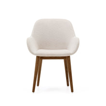 Load image into Gallery viewer, Konna chair in beige with solid ash wood legs in a dark finish - image 8