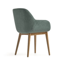 Load image into Gallery viewer, Konna chair in green with solid ash wood legs in a dark finish FR - image 3