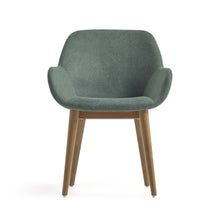 Load image into Gallery viewer, Konna chair in green with solid ash wood legs in a dark finish FR - image 4