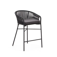 Load image into Gallery viewer, Yanet rope stool in black 65 cm in height