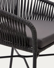 Load image into Gallery viewer, Yanet rope stool in black 65 cm in height - image 14
