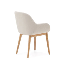 Load image into Gallery viewer, Konna chair in beige with solid ash wood legs in a natural finish - image 5