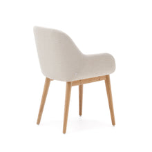 Load image into Gallery viewer, Konna chair in beige with solid ash wood legs in a natural finish - image 6