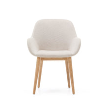 Load image into Gallery viewer, Konna chair in beige with solid ash wood legs in a natural finish - image 8