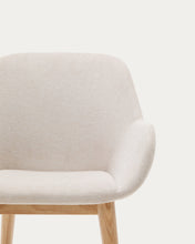Load image into Gallery viewer, Konna chair in beige with solid ash wood legs in a natural finish - image 12