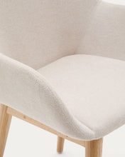 Load image into Gallery viewer, Konna chair in beige with solid ash wood legs in a natural finish - image 13
