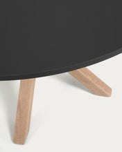 Load image into Gallery viewer, Argo black lacquered MDF round table wood effect steel legs Ø 120 cm - image 7