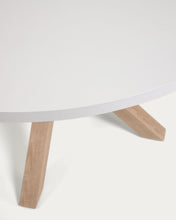 Load image into Gallery viewer, Argo round table in melamine with white finish and wood effect steel legs Ø 120 cm - image 7