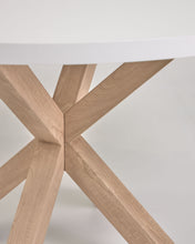 Load image into Gallery viewer, Argo round table in melamine with white finish and wood effect steel legs Ø 120 cm - image 8