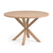 Load image into Gallery viewer, Argo round table in melamine with natural finish and wood-effect steel legs Ø 120 cm