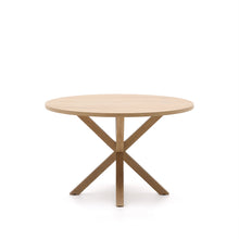 Load image into Gallery viewer, Argo round table in melamine with natural finish and wood-effect steel legs Ø 120 cm - image 3