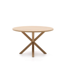 Load image into Gallery viewer, Argo round table in melamine with natural finish and wood-effect steel legs Ø 120 cm - image 4
