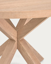 Load image into Gallery viewer, Argo round table in melamine with natural finish and wood-effect steel legs Ø 120 cm - image 7