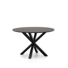 Load image into Gallery viewer, Argo round table in black lacquered MDF with steel legs with black finish Ø 120 cm - image 2
