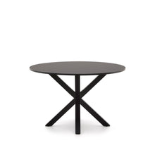 Load image into Gallery viewer, Argo round table in black lacquered MDF with steel legs with black finish Ø 120 cm - image 3