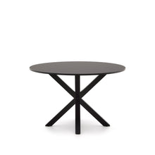 Load image into Gallery viewer, Argo round table in black lacquered MDF with steel legs with black finish Ø 120 cm - image 4