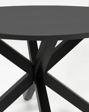 Load image into Gallery viewer, Argo round table in black lacquered MDF with steel legs with black finish Ø 120 cm - image 8