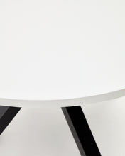 Load image into Gallery viewer, Argo round table in white melamine and steel legs with black finish Ø 120 cm - image 5