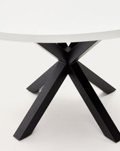 Load image into Gallery viewer, Argo round table in white melamine and steel legs with black finish Ø 120 cm - image 6