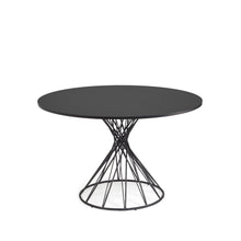 Load image into Gallery viewer, Niut round Ø 120 cm black laquered DM table with steel legs with black finish