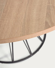 Load image into Gallery viewer, Niut round Ø 120 cm melamine table with natural finish and steel legs with black finish - image 3