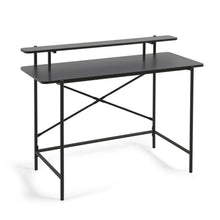 Load image into Gallery viewer, Galatia black melamine table with metal legs in black finish 120 x 60 cm