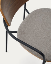 Load image into Gallery viewer, Maureen stacking chair in poplar plywood with warm tone finish and black metal legs, 100% FSC - image 12