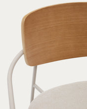 Load image into Gallery viewer, Maureen stackable chair in poplar plywood with light tone finish and beige metal legs, 100% FSC - image 13