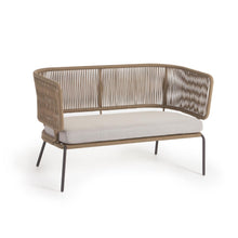 Load image into Gallery viewer, Nadin 2 seater sofa in beige cord with galvanised steel legs, 135 cm