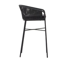 Load image into Gallery viewer, Yanet stool made from black cord and galvanised steel, height 80 cm - image 3