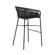 Load image into Gallery viewer, Yanet stool made from black cord and galvanised steel, height 80 cm - image 6