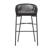 Load image into Gallery viewer, Yanet stool made from black cord and galvanised steel, height 80 cm - image 7