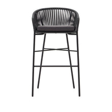 Load image into Gallery viewer, Yanet stool made from black cord and galvanised steel, height 80 cm - image 8
