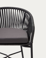 Load image into Gallery viewer, Yanet stool made from black cord and galvanised steel, height 80 cm - image 12