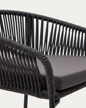 Load image into Gallery viewer, Yanet stool made from black cord and galvanised steel, height 80 cm - image 13